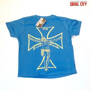 DARK INTENTION ROCK VICTIM GIRLIE SHIRT - Jesus Iron Cross Rockabella Tattoo - M - Picture 1 of 1
