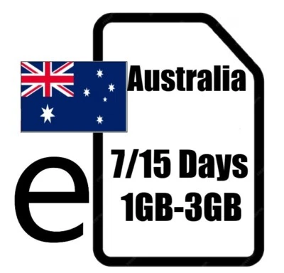 Australia eSIM 1GB/7d or / 3GB/15d -  Data Only, Email Delivery, No SIM Card - Image 1 of 4
