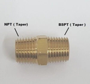 NPT Stecker-BSP Stecker gleich Messing Brustwarze Adapter für Luft Wasser Kraftstoff amerikanisch nach UK - Bild 1 von 2