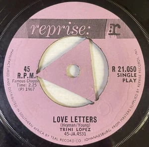 Trini Lopez Love Letters Vinyl Record 7” 45 RPM R 21.050 Reprise 1967 SA - Picture 1 of 24