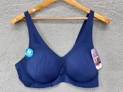 Sujetador Hanes Ultimate para mujer sin aros azul marino transpirable talla 2XL copas extraíbles Foto 1 de 4