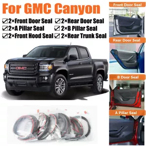 Door Rubber Seal Strips Weather Draft Wind Noise Reduction Kit For GMC Canyon - Picture 1 of 12
