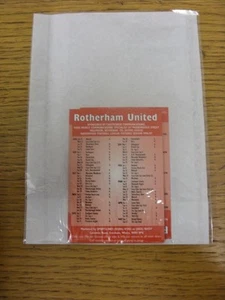 1996/1997 Fixture List: Rotherham United - Single Card Millers Chatterbox Hotlin - Bild 1 von 1