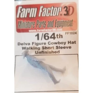 1/64 3D Printed Walking Figure with Cowboy Hat & Short Sleeves - Picture 1 of 1