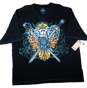 ATTITUDE GOLD Size 5XL Shirt Medieval Sword Shield Eagle MCMXCIII Crest Tag NEW - Picture 1 of 5