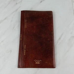Porta passaporto biglietto aereo vintage Lederer De Paris pelle di vitello marrone - Foto 1 di 6