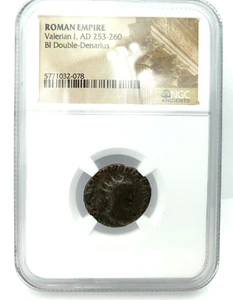 ~OBO~ ROMAN EMPIRE Valerian I AD253-260 BI Double Denarius NGC Old World Coin - Picture 1 of 5