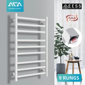 ACA Electric Heated Towel Rail Rack Warmer Chrome 9 Bar Stainless Steel Bathroom - Picture 1 of 5