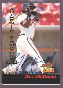 RAY MCDAVID 1994 SIGNATURE ROOKIES ON CARD AUTOGRAPH AUTO RC PADRES $12