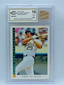 Mark McGwire 1993 Score #357 Game Used Bat - Hidden Tresures BCCG 10 MINT+ - Picture 1 of 2