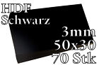 70x Schwarz HDF - Faserplatte - 3mm - 50x30 - Platten - Onlywood