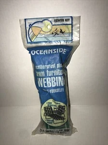 (RW) Vintage Oceanside ReWeb Kit Rasenstuhl Gurtband GRÜN WEISSE STREIFEN 39 Fuß x 2,25 Zoll - Bild 1 von 6