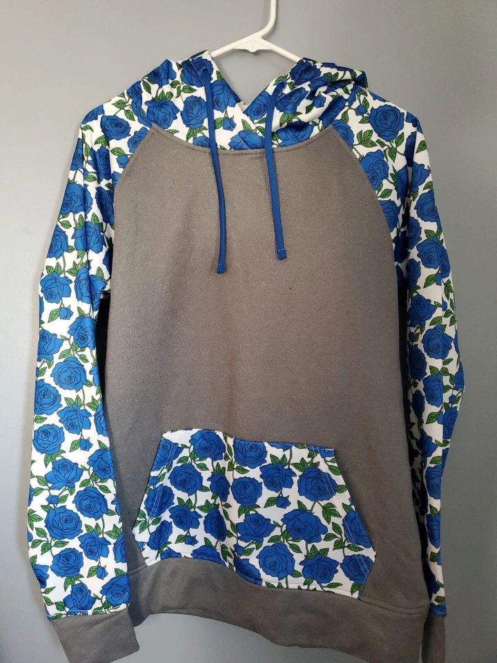 EMPYRE PULLOVER SUDADERA CON CAPUCHA Gris Bloque AZUL ROSAS Patinador Emo EXCELENTE ESTADO Med Foto 1 de 4
