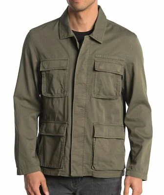 John Varvatos Star USA Men's Long Sleeve 4 Pocket Button Field Jacket Olive - Image 1 of 4
