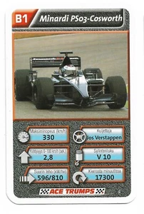 2003 Ace Trumps F1 Formel 1 Spielkarten Finnisch #B1 Jos Verstappen - Bild 1 von 1