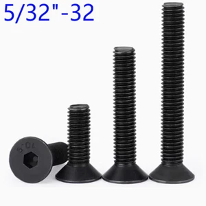 5/32 Zoll-32 Flachkopf Steckschlüsselkappen Schrauben 10,9 Senklegierung Stahl schwarz oxid - Bild 1 von 4