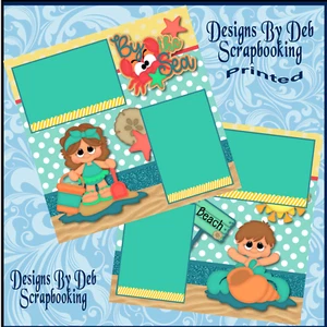 BY THE SEA Premade Scrapbook Pages paper printed layout DBDS - Picture 1 of 3