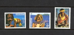 R4254 Francés Polynesia 1986 Caras Pez Tortugas 3v. MNH - Imagen 1 de 1