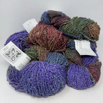 4 Rare INTERLACEMENTS Madagascar Bulky Purple Green Red Blue Brown 300yds total - Image 1 of 4