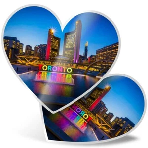 2 x Herz Aufkleber 10 cm - Toronto City Kanada Reise #2220 - Bild 1 von 9