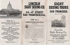 Folleto publicitario 1920 para Lincoln Sight Seeing Tours San Francisco CA - Imagen 1 de 2