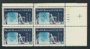 Scott # 2087.....20 Cent...Health Research....  Plate Block    - Picture 1 of 1