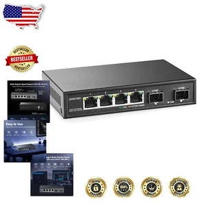 2.5Gbps Unmanaged Network Switch - 4 Port Hub with 10G SFP, Quiet Operation - Picture 1 of 9