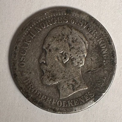 Norway 1 Krone 1879 Silver Coin - Image 1 of 2