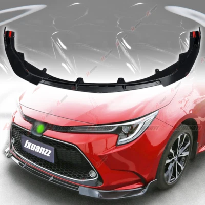Divisor de lábio frontal preto brilhante para Toyota Corolla Sedan LE XLE 2020 2021 2025 - Imagem 1 de 4