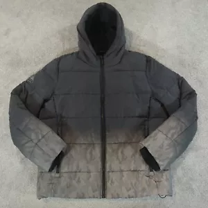 Superdry Jacket Mens 2XL Grey Puffer Bomber Coat Hooded Windbreaker Camouflage - Picture 1 of 11