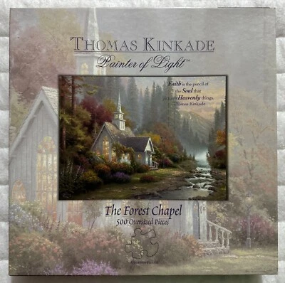 Thomas Kinkade The Forest Chapel 500 Oversized Piece Puzzle Brand New Sealed - Image 1 of 4