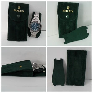 ROLEX Watch Travel Case Pouch Beautiful ROLEX Green Suede With Insert BRAND NEW - Picture 1 of 5
