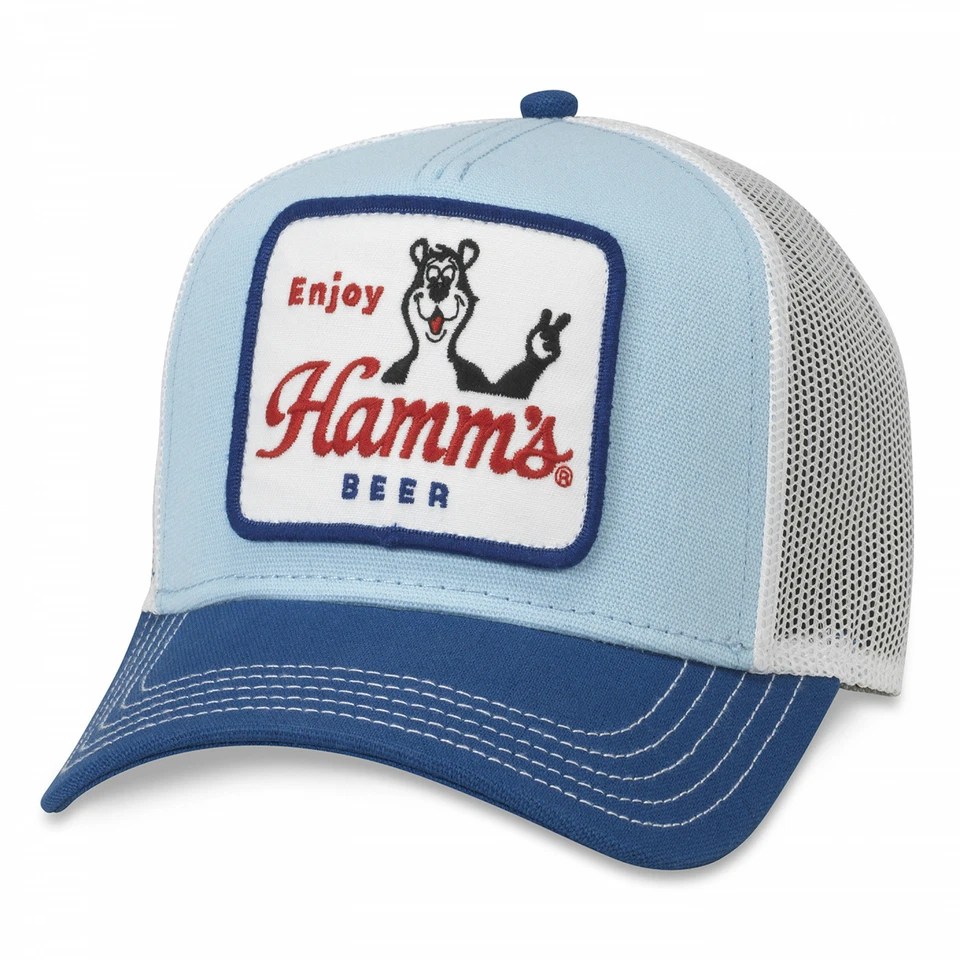 Hamm's Bear Patch Trucker Hat Blue - Imagem 1 de 1