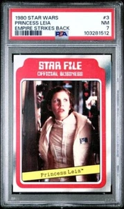 1980 Star Wars PRINCESS LEIA Empire Strikes Back STAR FILE Tough Card 3 PSA 7 - Bild 1 von 2
