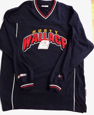 Vintage Chase Authentic NASCAR Rusty Wallace V Neck Pullover Sweatshirt Large - Imagem 1 de 4