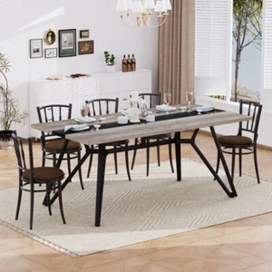 Mesa de Comedor Grande Rectangular 70.9", Escritorio Grande Impermeable para 8 Personas, Deluxe - Imagen 1 de 10