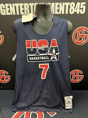 Larry Bird Signed USA 92 Dream Team Practice Mitchell & Ness Jersey JSA Celtics - Image 1 of 4