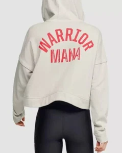 Under Armour Project Rock Women's Crop Hoodie Sweat Jumper Sz 18 XL Warrior Mana - Picture 1 of 6
