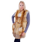 Genuine Red Fox Fur Vest NEW! Waistcoat Gilet Fur Sleeveless Jacket Real Fur FOX
