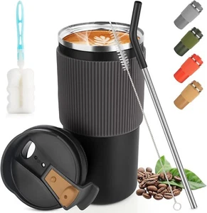 Thermobecher Isolierbecher Edelstahl Auslaufsicherer To Go Kaffee 450ml B1092 - Bild 1 von 7