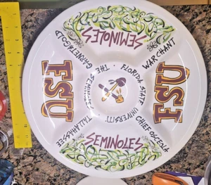 FSU Florida State University Seminoles Game Day Divided Serving Platter Cabells - Picture 1 of 2