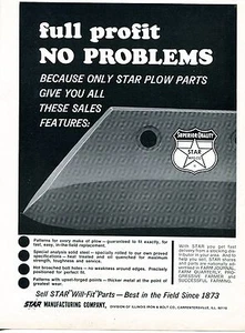 1968 Dealer Print Ad of Star Manufacturing Co Tractor Plow Parts - Picture 1 of 2