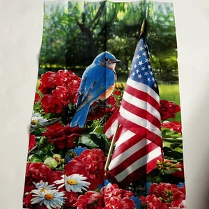 Amerikanische Flagge Blumen Vogel Hof Garten Flagge 12,5" x 18" Neu - Bild 1 von 4
