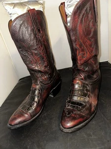 Lucchese 1883 Herren Cowboy Western Stiefel Kirsche Leder Größe 9,5 D 21374  - Bild 1 von 20
