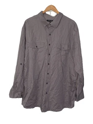 SYNRGY Men’s Long Sleeve Button Down Shirt Gray Cotton Size 3XL - Image 1 of 4