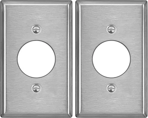 Confezione 2 Piastre da Parete in Metallo Foro 1.406 Pollici 1 Banda con Pellicola Plastica Bianca o Trasparente - Foto 1 di 5