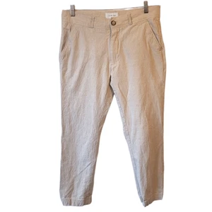 I Love Ugly Herren Struktur Hell Khaki Cropped Chino Hose Gr. M - Bild 1 von 7