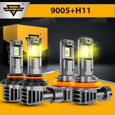 For Chevy Silverado 1500 2500HD 2007-2021 AUXBEAM High Low Beam LED Headlight 4x - Image 1 of 4