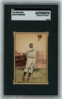 Tarjeta 1952 Berk Ross Jackie Robinson Brooklyn Dodgers SGC auténtica recortada Foto 1 de 2
