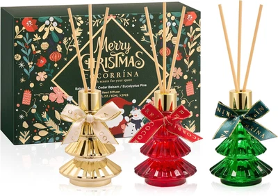 Christmas Reed Diffuser Set of 3 - Cedar Balsam, Eucalyptus Pine, Balsam & Fir S - Image 1 of 4